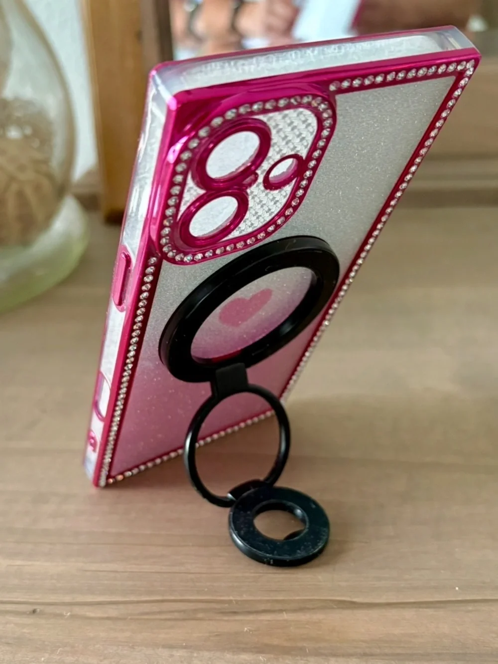 NEW Magnetic Glitter iPhone 16 Plus Case with Ring Holder